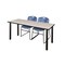 Kee Rectangle Tables > Training Tables > Kee Table & Chair Sets, 72 W, 24 L, 29 H, Maple MT7224PLBPBK44BE - alternate 1